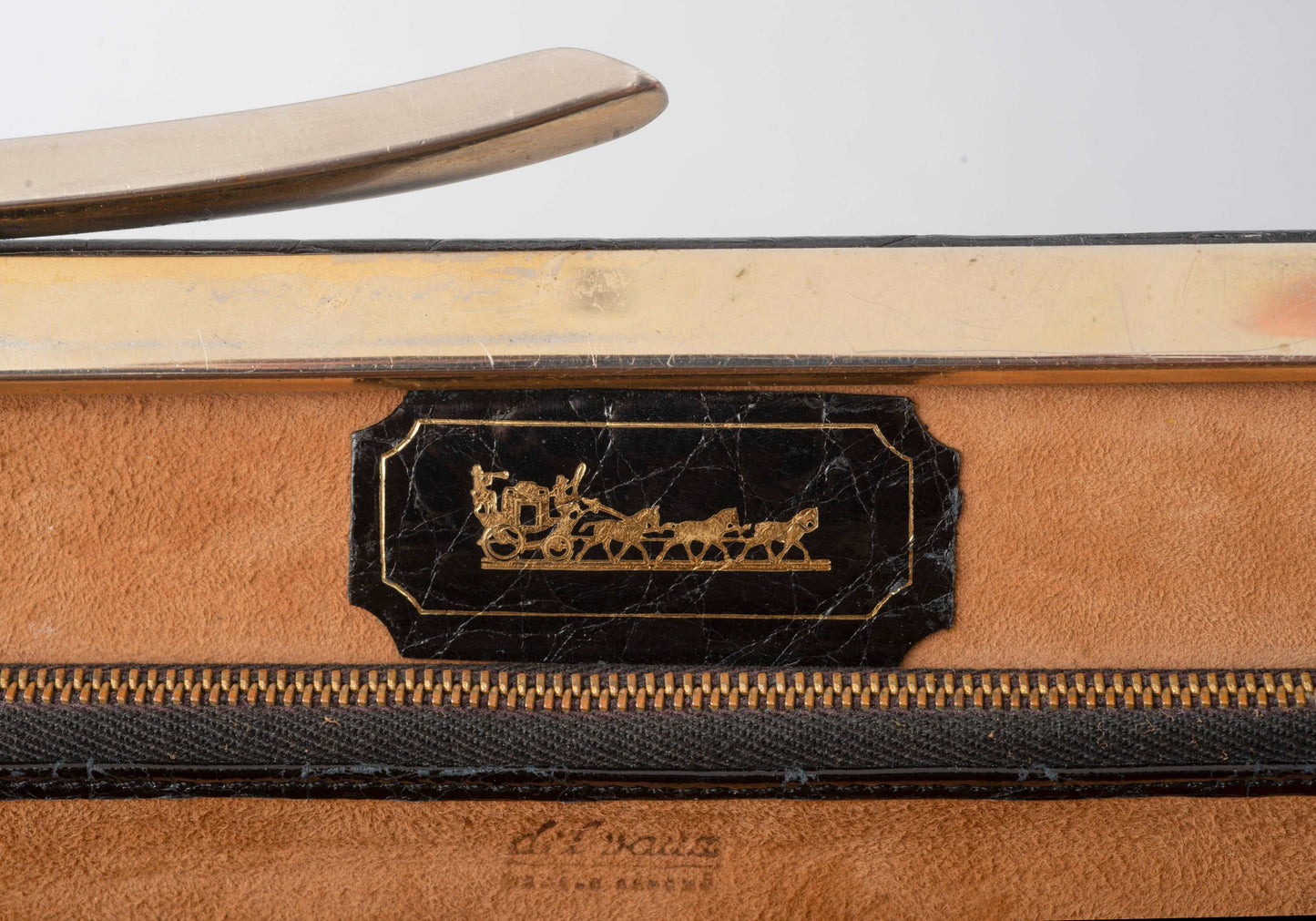 Delvaux vintage handbag in croco leather 1960