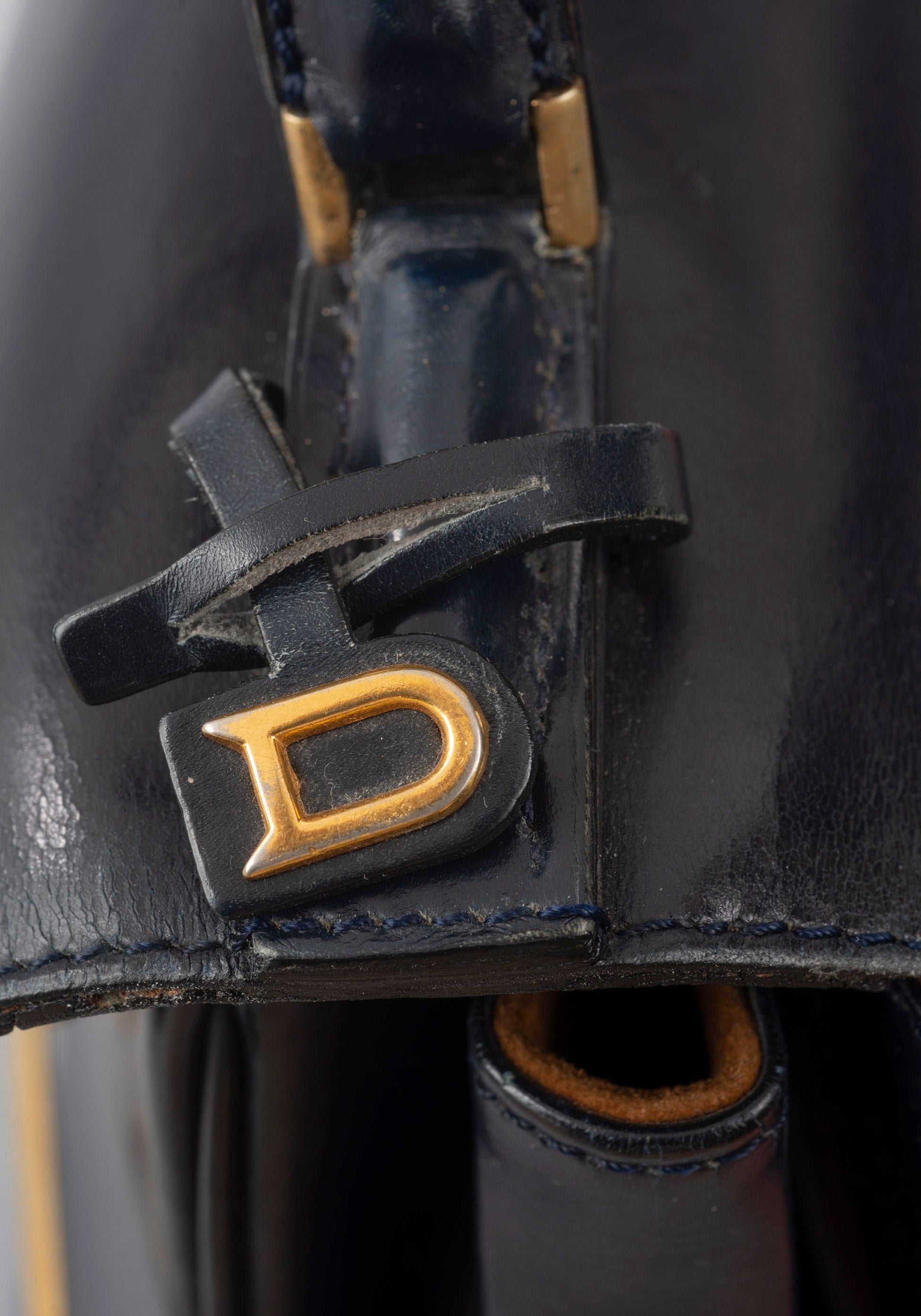 Delvaux Black Leather Tempete PM Top Handle Bag