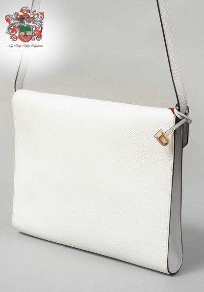 Delvaux vintage crossbody bag in white leather 1984