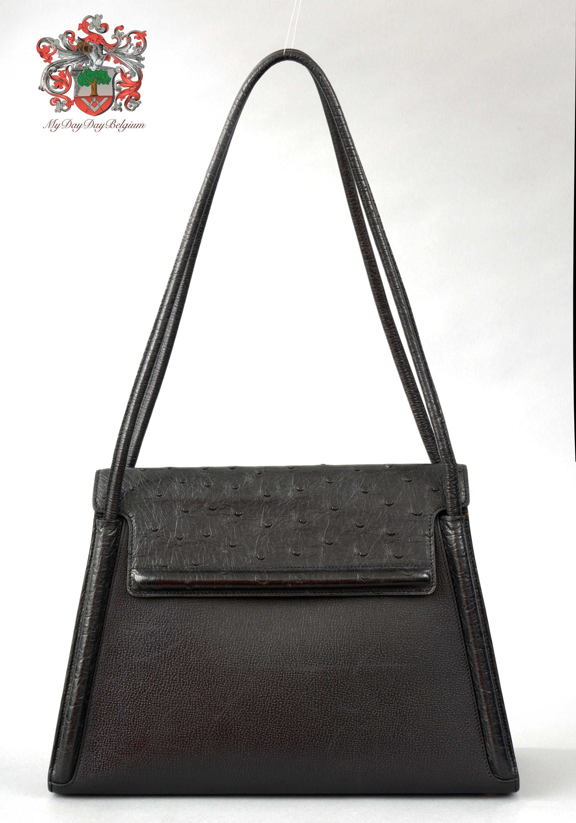 Authenticated Used Delvaux Women's Leather Handbag Black 