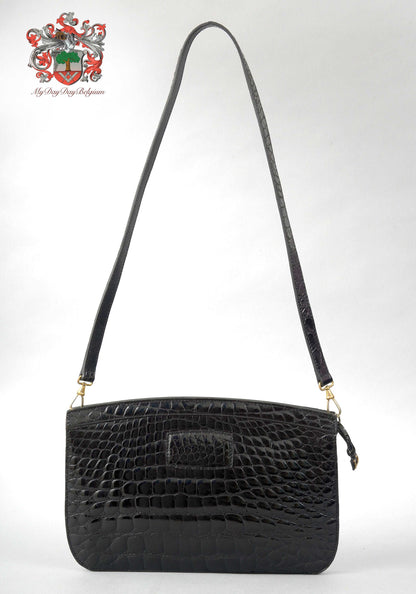 Delvaux vintage alligator clutch/shoulder bag 1975
