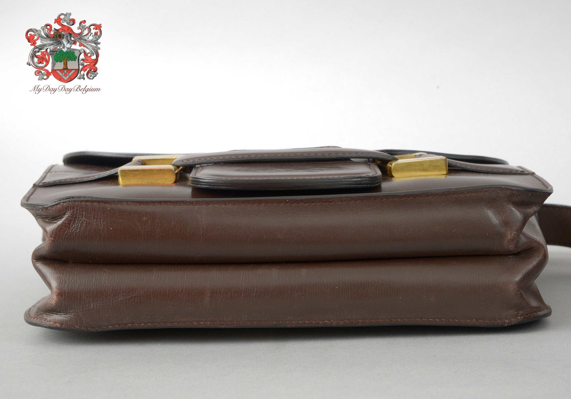 Delvaux Soft Leather Depose in Olive Crossbody Belt Bag