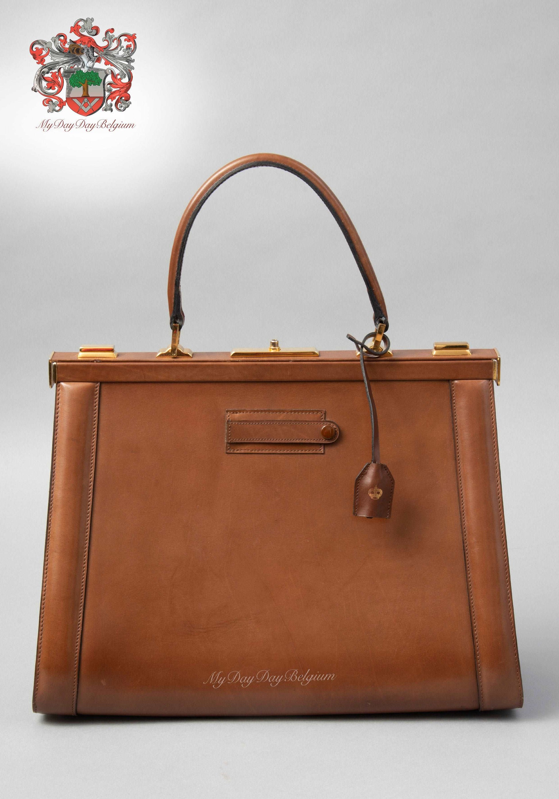 Delvaux Genuine Leather One Shoulder Handbag Brown Leather Bag Used