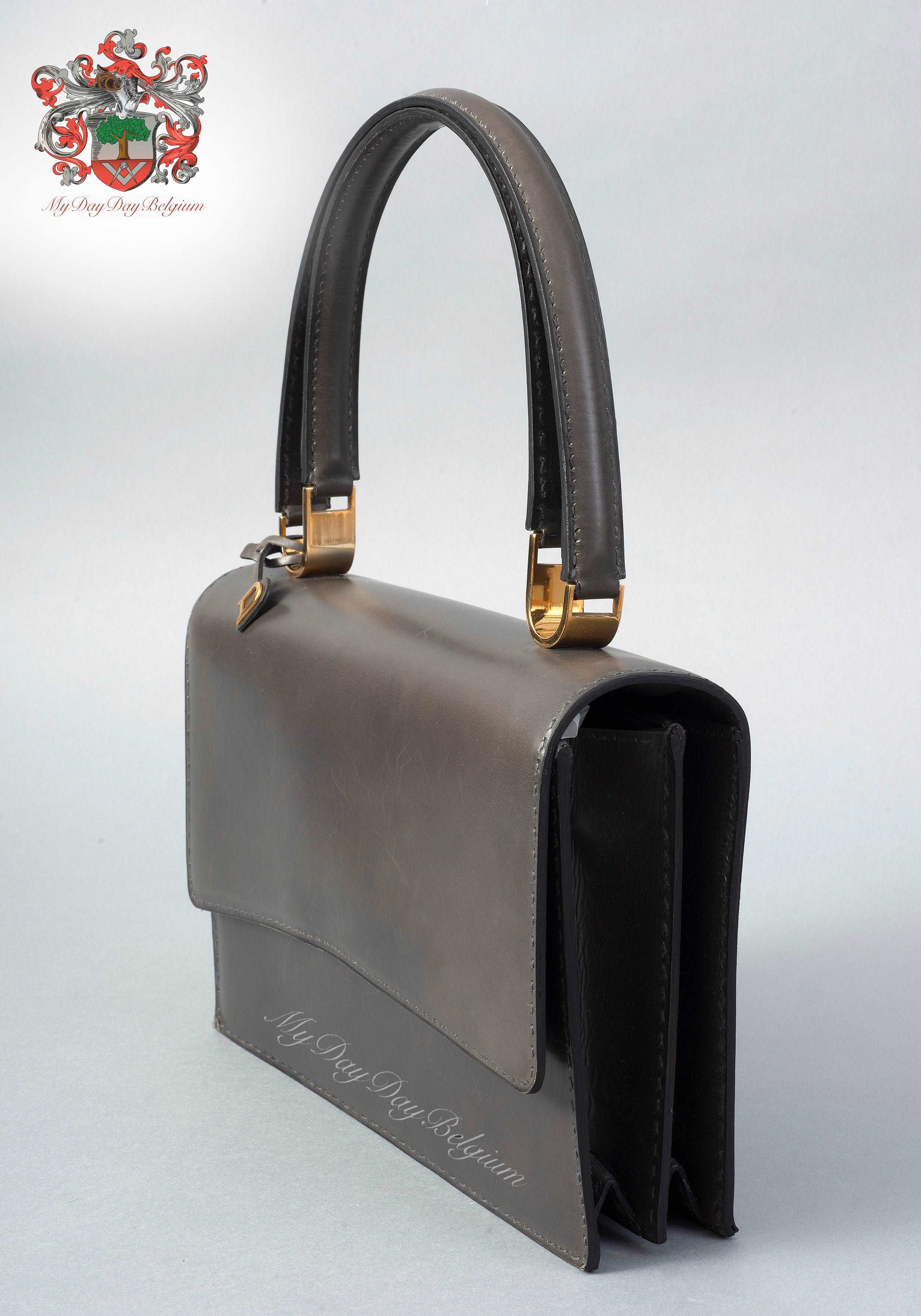 Versace 1969 Gray and Gold deals Tone Satchel