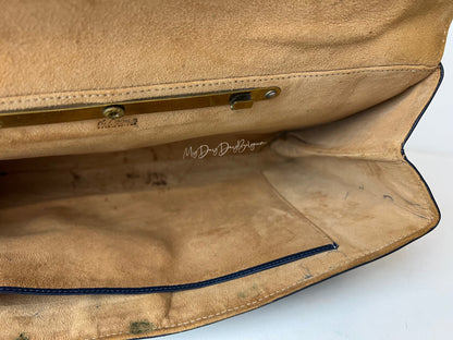 Delvaux Vintage Top Handle Navy Blue 1958