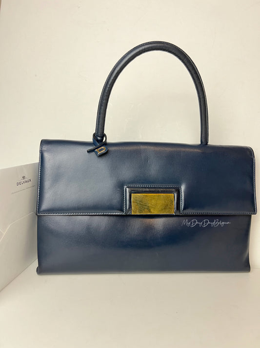 Delvaux vintage top handle handbag 1958 navy