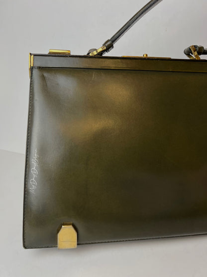 Delvaux Mon Grand Bonheur Top Handle Bronze / Green 1959