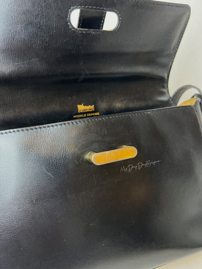 Delvaux Vintage Crossbody / Shoulder Bag Black 1980's