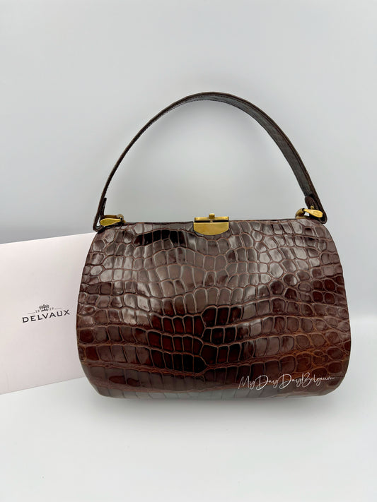 Vintage Delvaux exotic top handle 1954