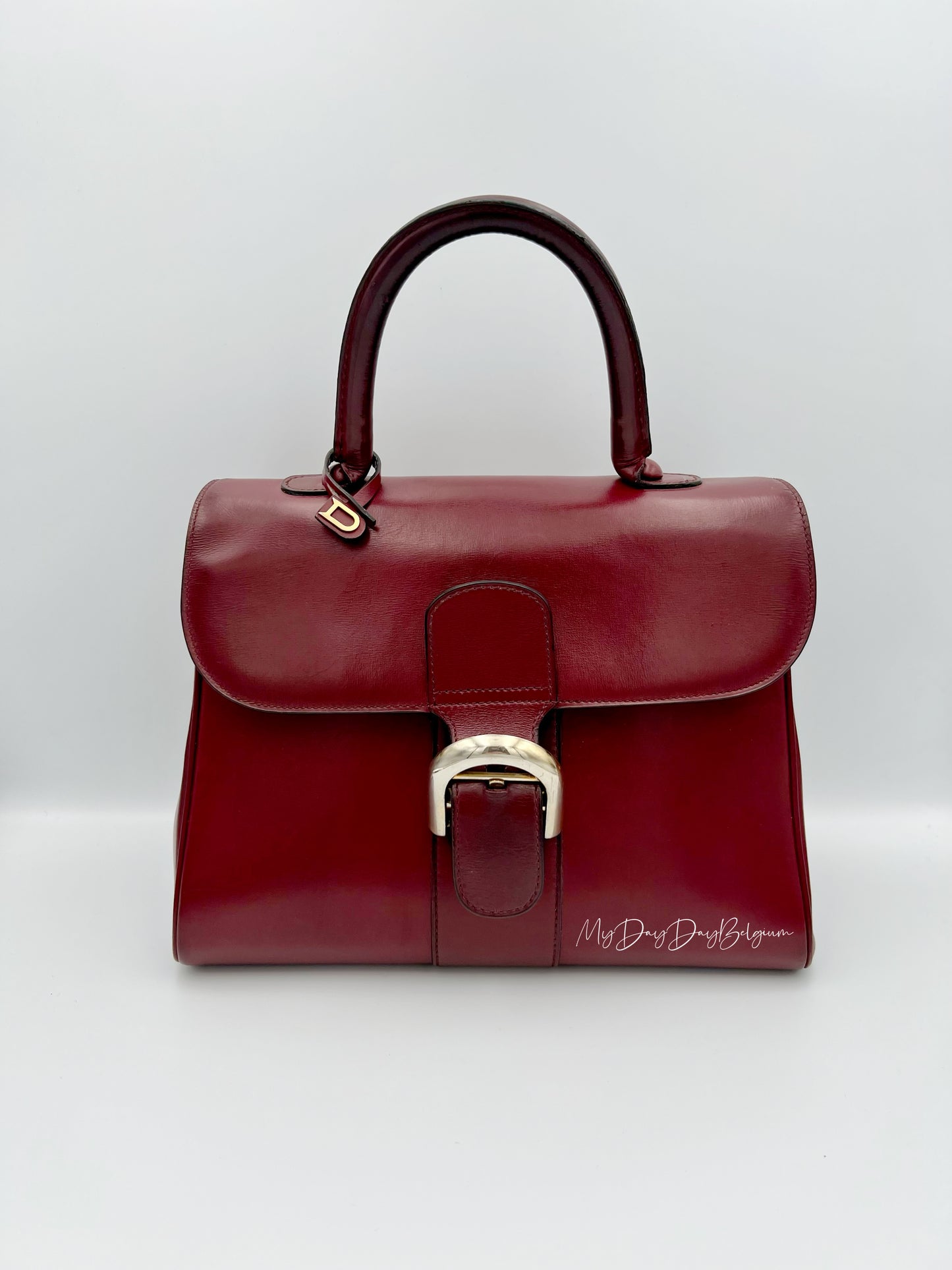 Vintage Delvaux Brillant 1970s box calf leather Bordeaux