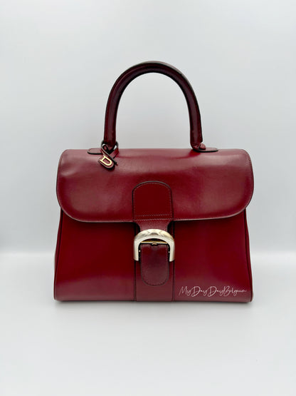Vintage Delvaux Brillant 1970s box calf leather Bordeaux