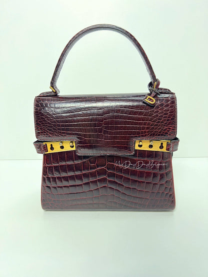 Delvaux Tempête Top Handle Burgundy Red 1970