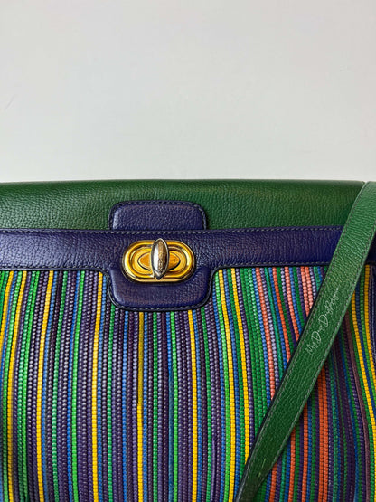 Delvaux Merlot Crossbody / Shoulder Bag Green - Multicolour 1992