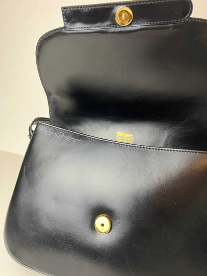 Delvaux Vintage Crossbody / Shoulder Bag Black 1980's