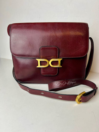 Delvaux Bourgogne Crossbody / Shoulder Bag Red 1976