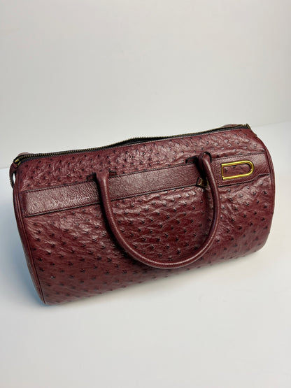 Delvaux Vintage Top Handle "Doctor Bag" Burgundy Red 1980's