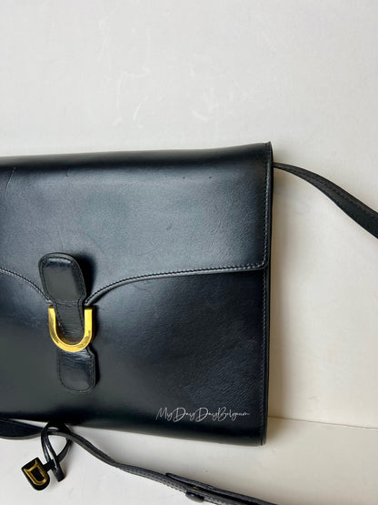 Delvaux Vintage Crossbody / Shoulder Bag Black 1984