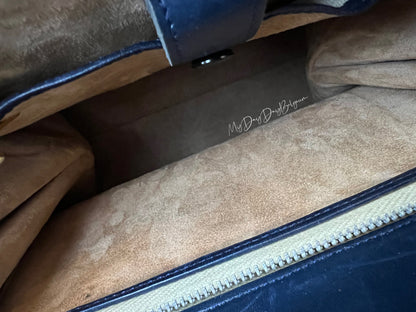 Delvaux Vintage Top Handle Navy Blue 1969