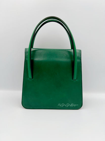 Delvaux vintage top handle green 1966