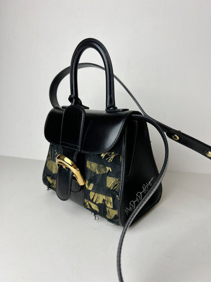 Delvaux Brillant Plumes Top Handle Black / Gold 2013