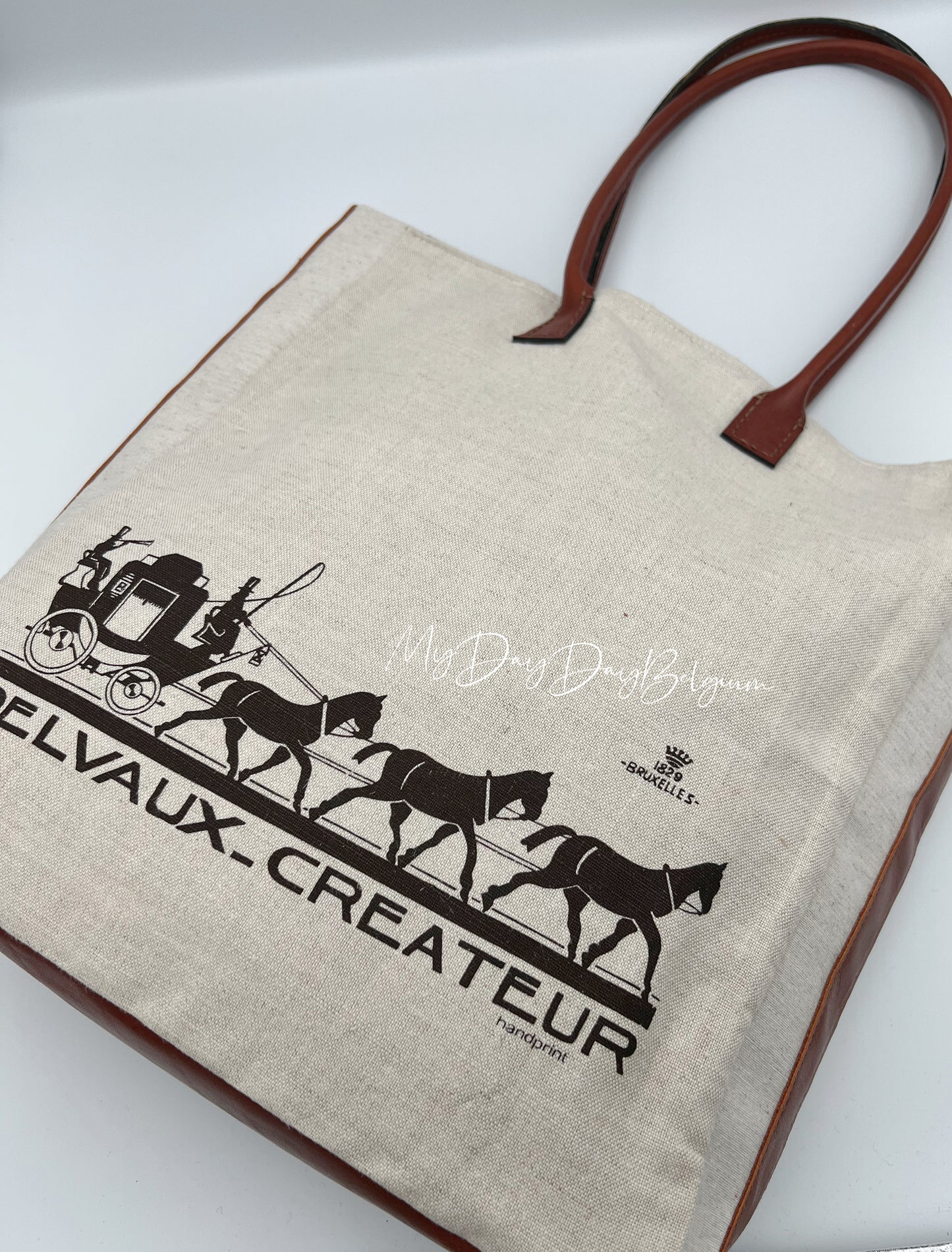 Upcycled Delvaux heritage Tote long handle - 2025 limited Pouliche collection