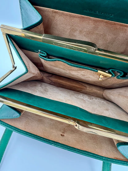 Delvaux vintage top handle green 1966