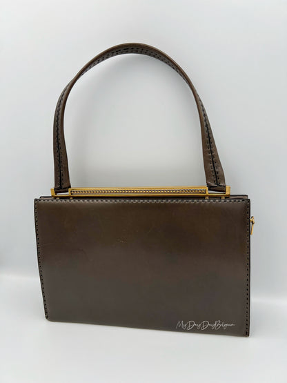 Vintage Delvaux top handle 1969 grey