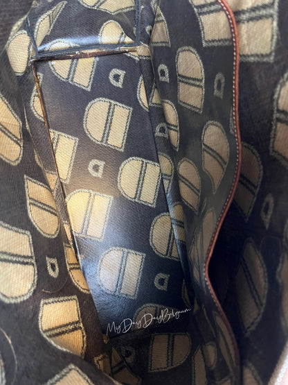 Delvaux Vintage Top Handle Travel Bag Brown / Beige 1973