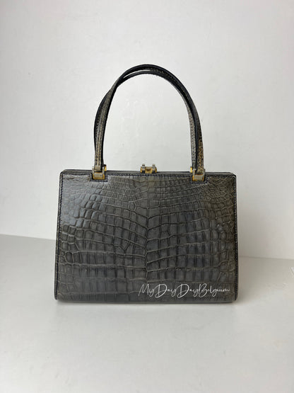 Delvaux 1966 vintage top handle baby crocodile