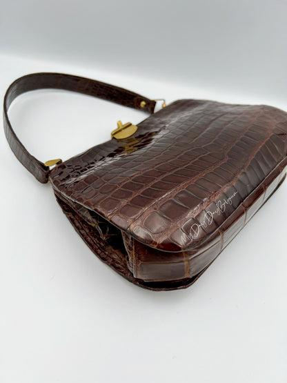Vintage Delvaux exotic top handle 1954