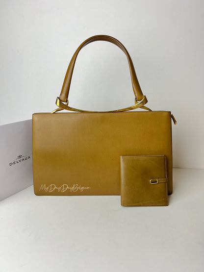 Delvaux Leadership + Wallet Top Handle Camel 1958