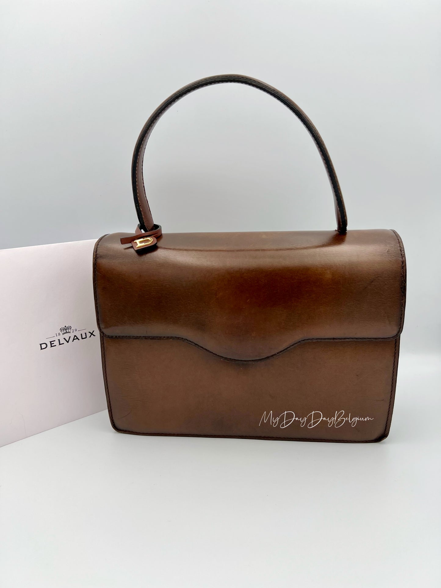Vintage Delvaux top handle box calf 1967