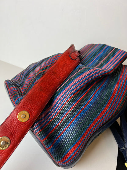 Delvaux Vintage Crossbody / Shoulder Bag Red - Multicolour 1988