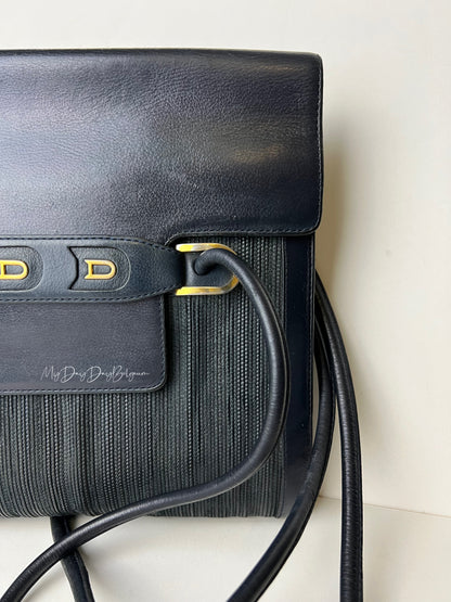 Delvaux Vintage Crossbody / Shoulder Bag Black Grey 1990's