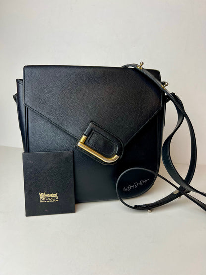 Delvaux Vintage Crossbody / Shoulder Bag Navy Blue 1990's