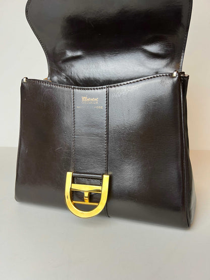 Delvaux Brillant Top Handle Brown 1970's