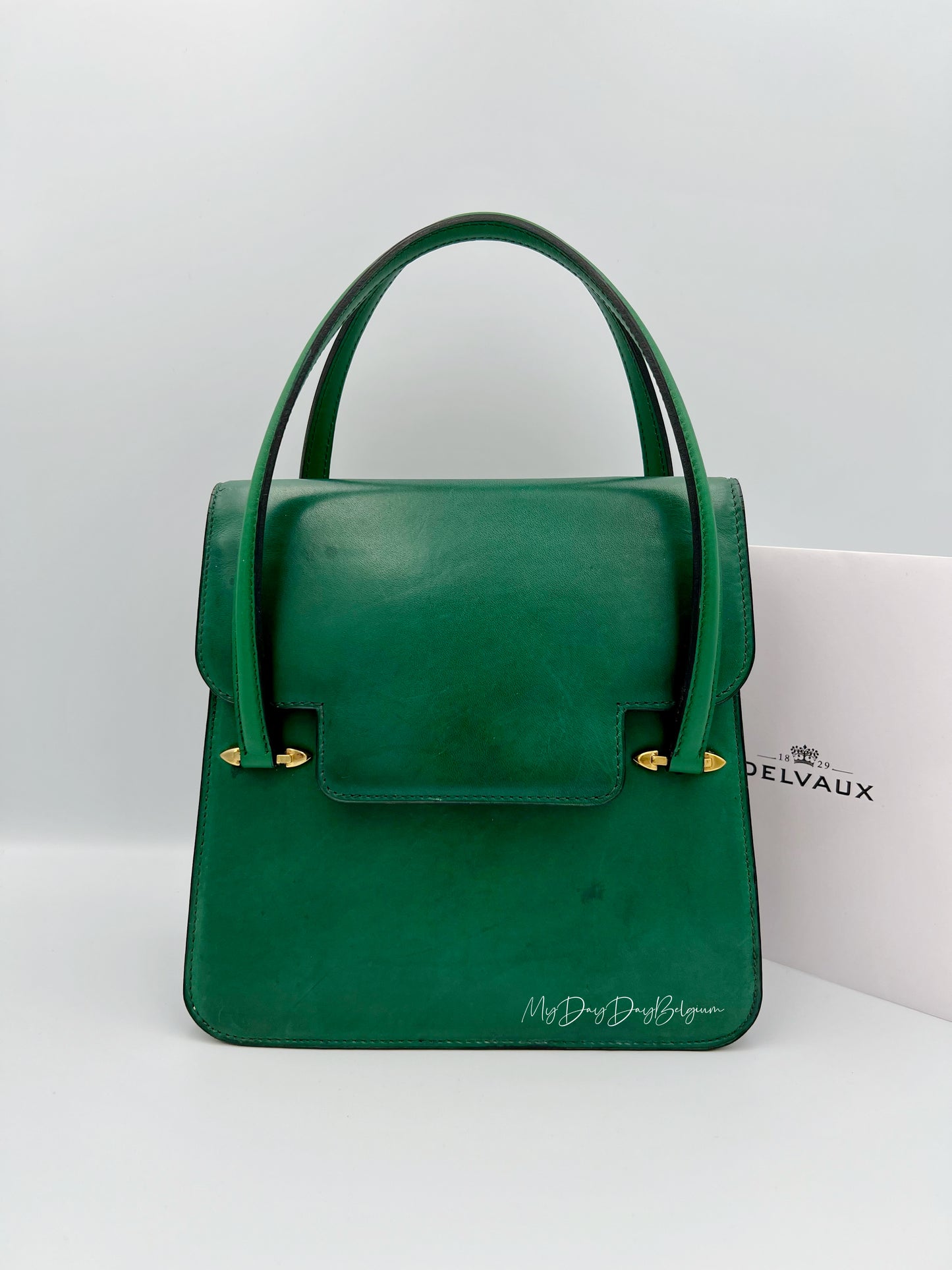 Delvaux vintage top handle green 1966