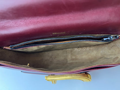 Delvaux vintage Crossbody / Shoulder Bag Burgundy Red 1975