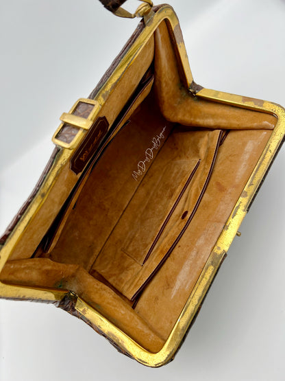 Vintage Delvaux exotic top handle 1954