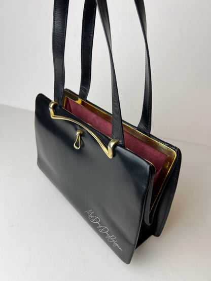 Delvaux Vintage Top Handle Black 1953