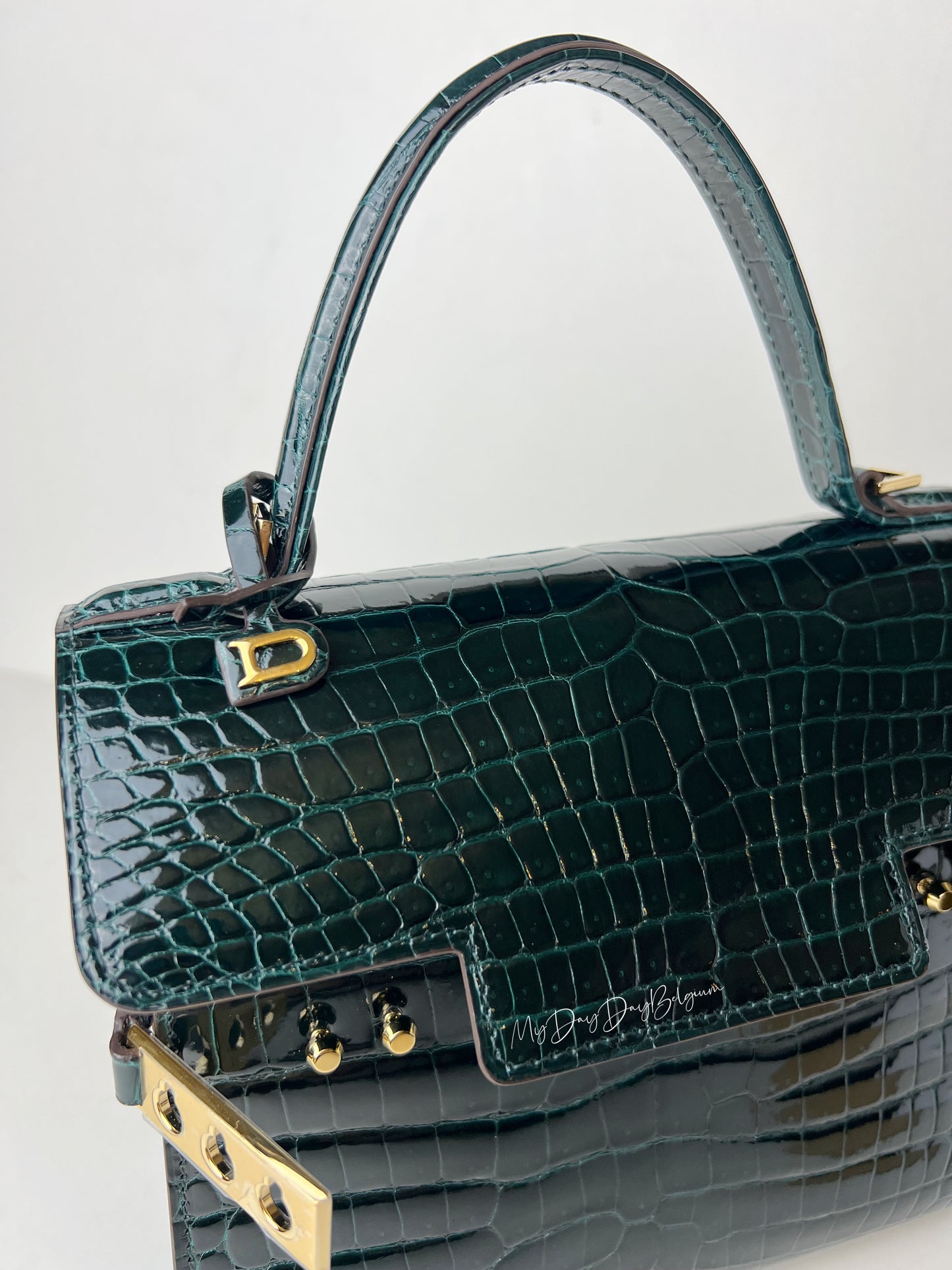 Delvaux Tempête PM emerald alligator