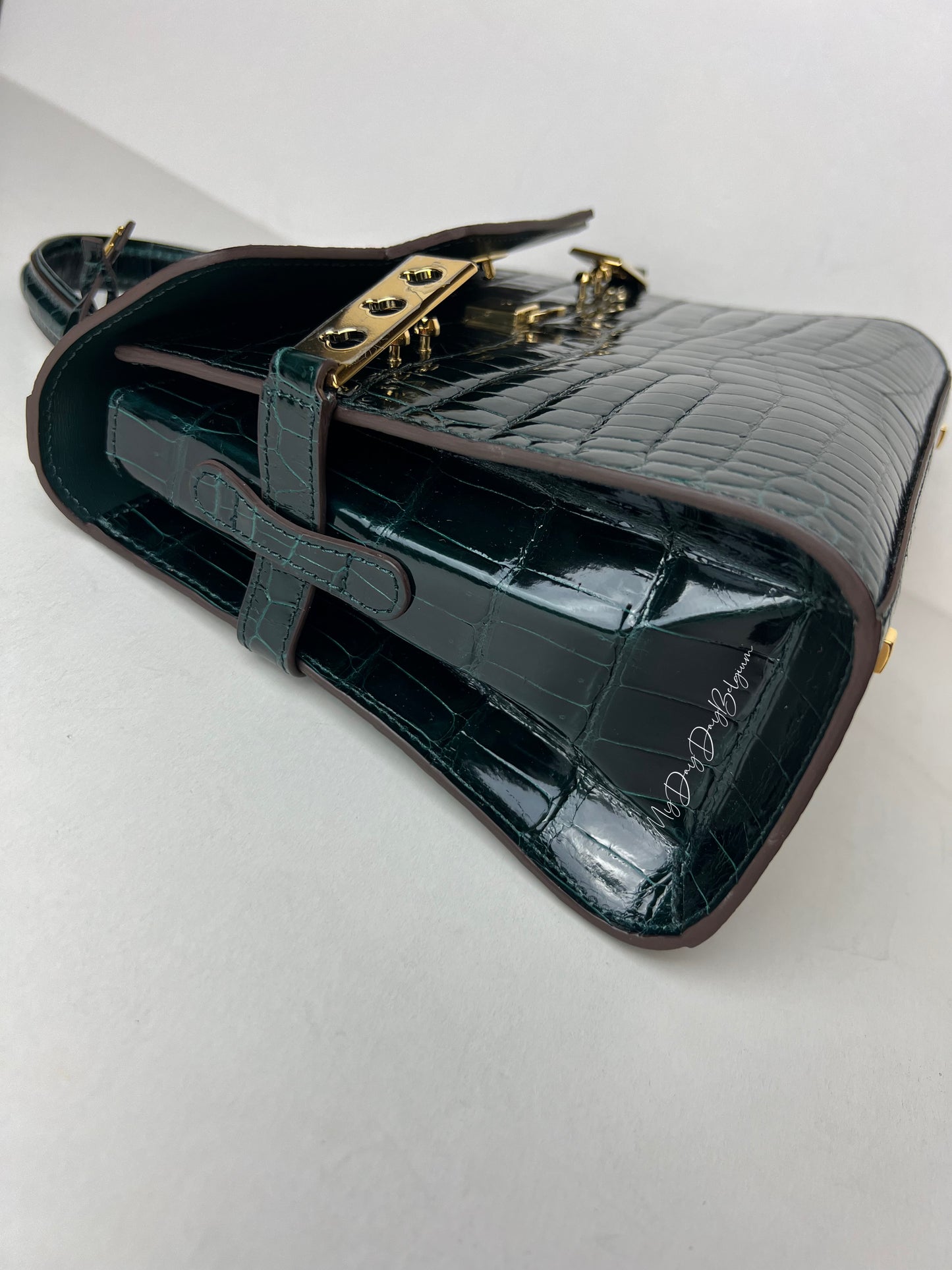 Delvaux Tempête PM emerald alligator