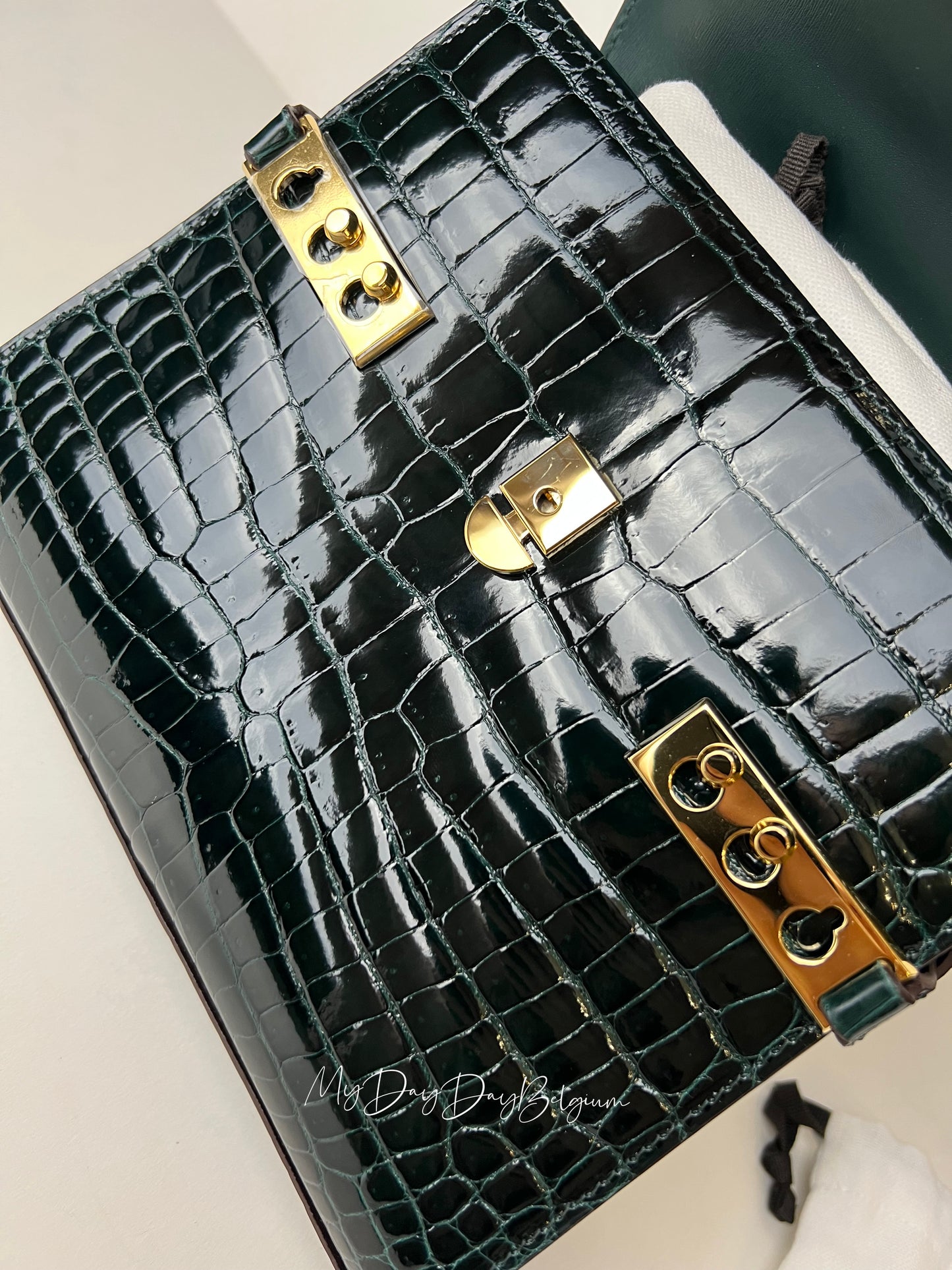 Delvaux Tempête PM emerald alligator