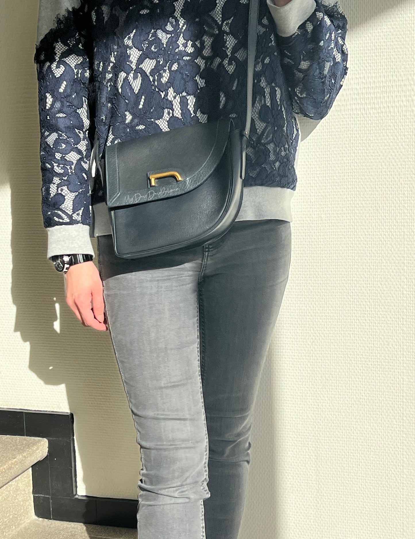 Delvaux Vintage Crossbody / Shoulder Bag Black / Green 1980's