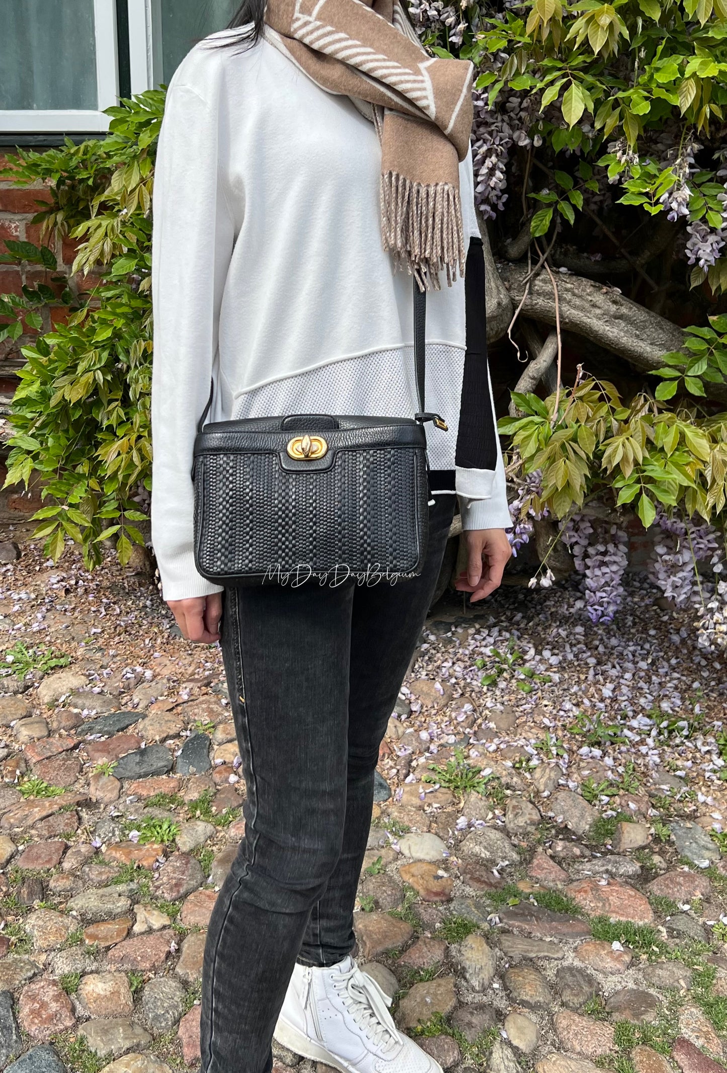 Delvaux vintage Merlot  toile de cuir pm 1992