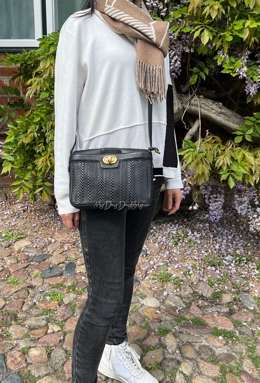 Delvaux vintage Merlot  toile de cuir pm 1992