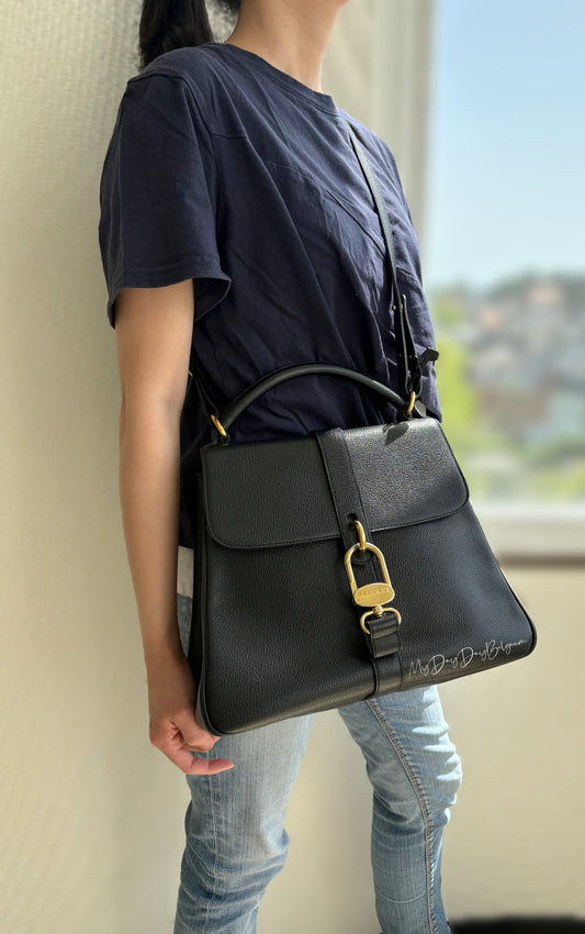 Delvaux Gin Fizz Crossbody / Shoulder Bag Black 1998