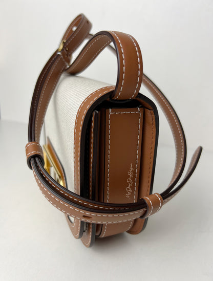 Delvaux Lingot Canvas Crossbody / Shoulder Bag Brown / White 2023