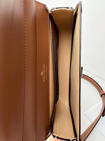 Delvaux Lingot Canvas Crossbody / Shoulder Bag Brown / White 2023