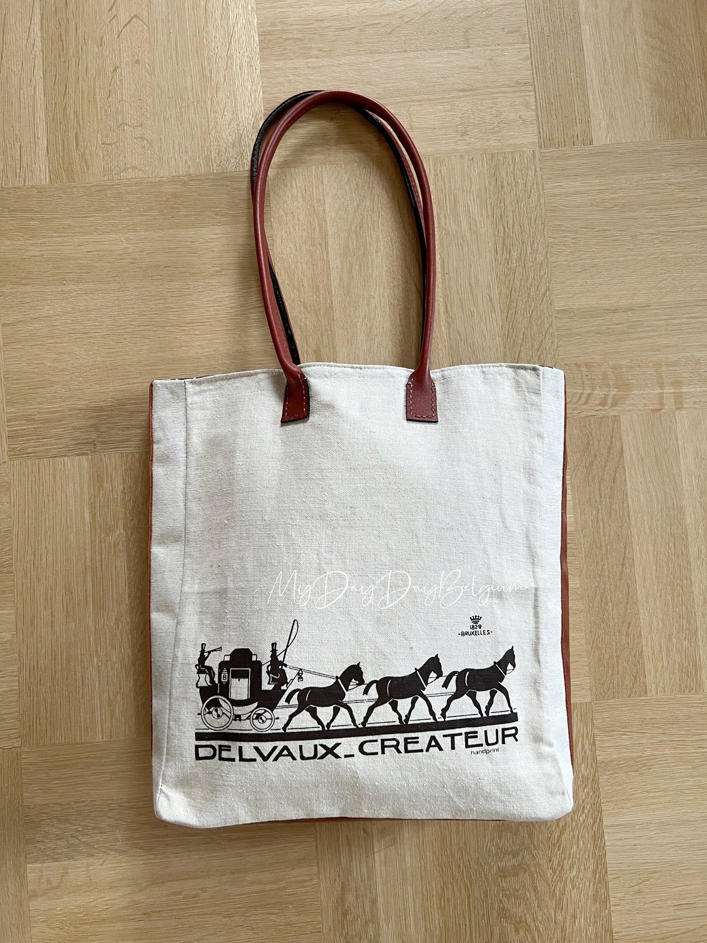 Upcycled Delvaux heritage Tote long handle - 2025 limited Pouliche collection